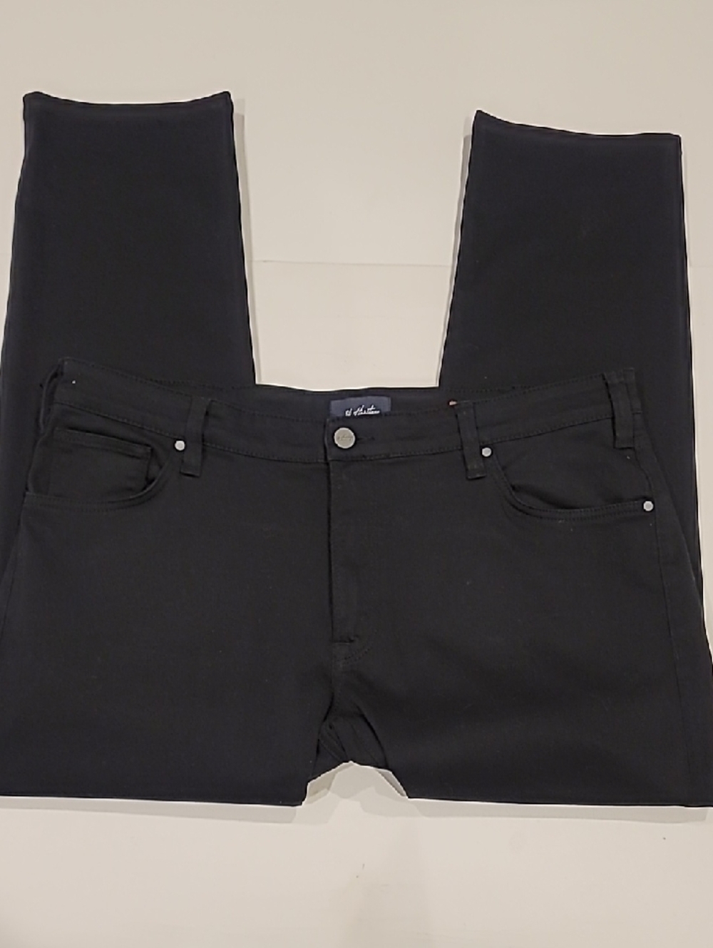 34 Heritage Black Cotton Jeans Mid Rise Straight Stretch 40 - Picture 3 of 12